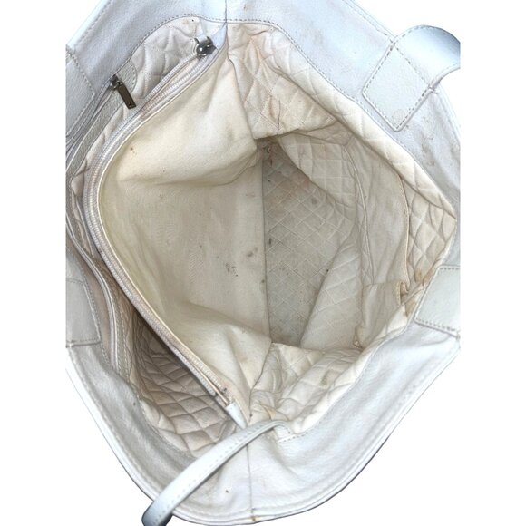 Chanel Ivory Goatskin Perforated Large CC Tote - Picture 11 of 12